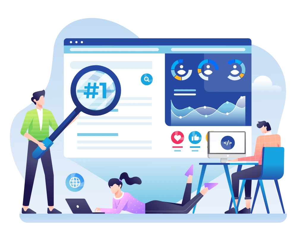 Web presence and digital solutions illustration