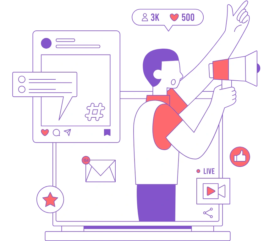 Web presence and digital solutions illustration